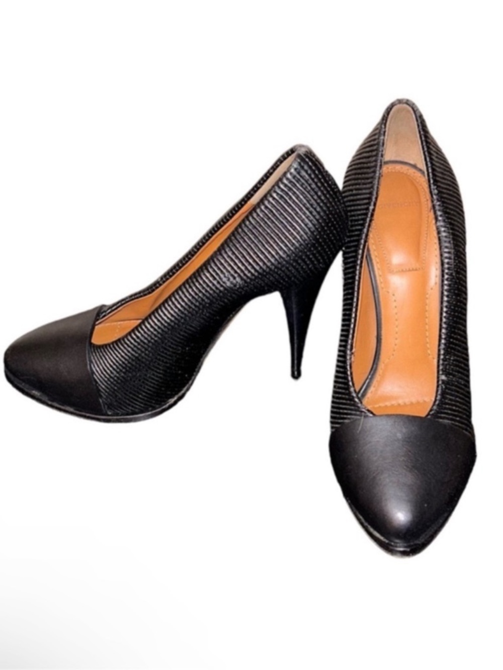 Givenchy Black Textured Pointed-Toe Pumps - Picture 3 of 4